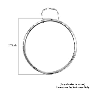 Bangle Bracelet in Sterling Silver, Textured Bangle, Silver Bracelet (8.00 In) 7.80 Grams