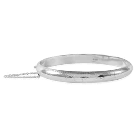 Sterling Silver Textured Bangle Bracelet (7.50 In) 8.40 Grams image number 0