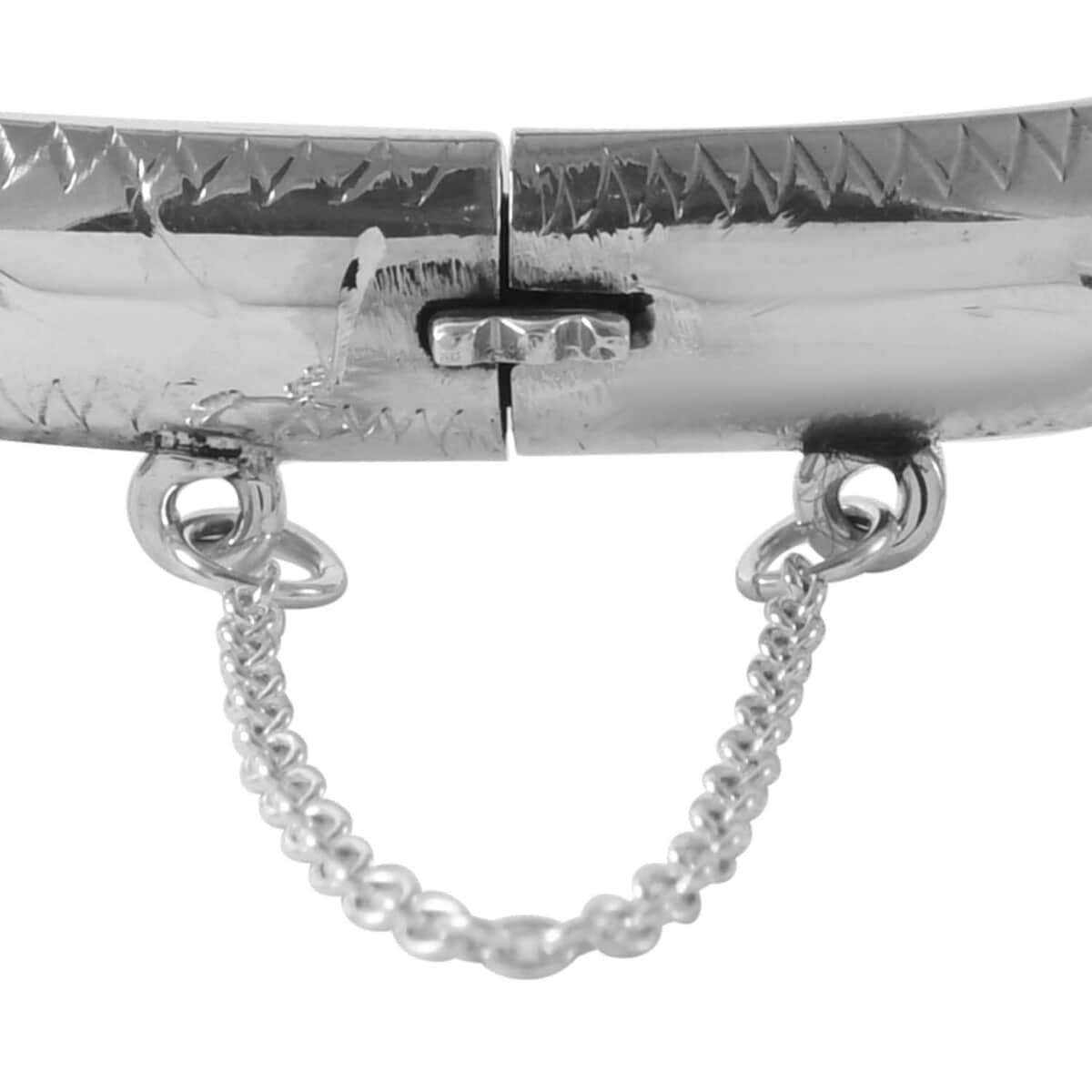 Sterling Silver Textured Bangle Bracelet (7.50 In) 8.40 Grams image number 2
