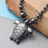 Hematite Beaded Necklace 20 Inches with Turtle Pendant in Stainless Steel image number 1
