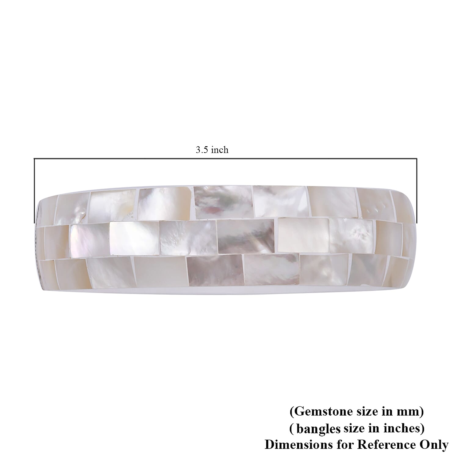 Mother of Pearl Inlay and Chroma Bangle Bracelet (7.5 Inches)