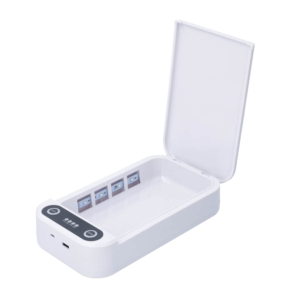 White Rechargeable UV Light Sterilizer Box with LED Lights, Multi- Device Sanitizer image number 0