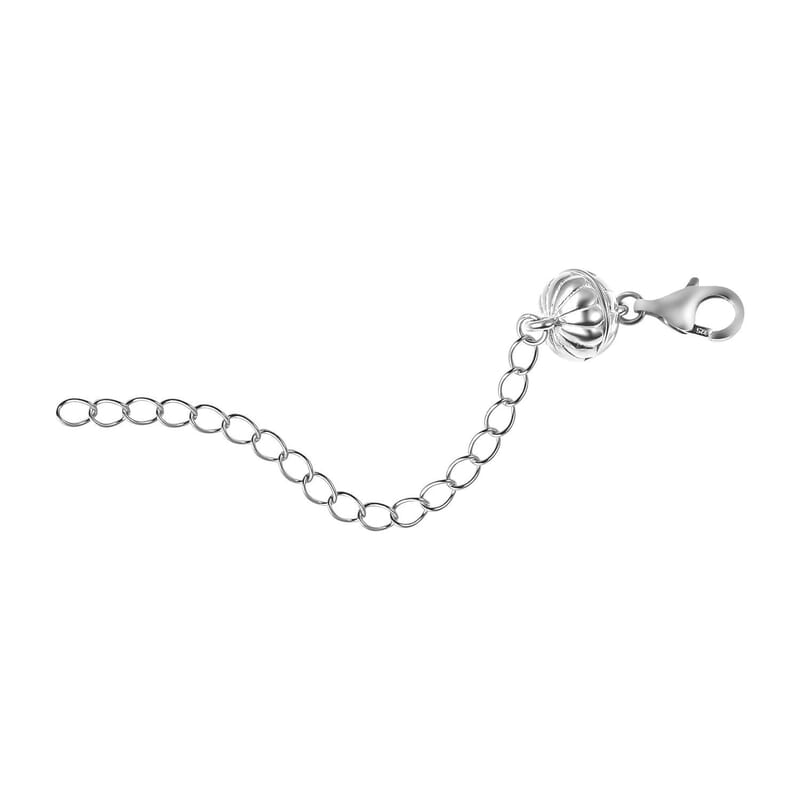 Sterling Silver Round Shape Magnetic Lock Extender 2 Inches 2.20 Grams