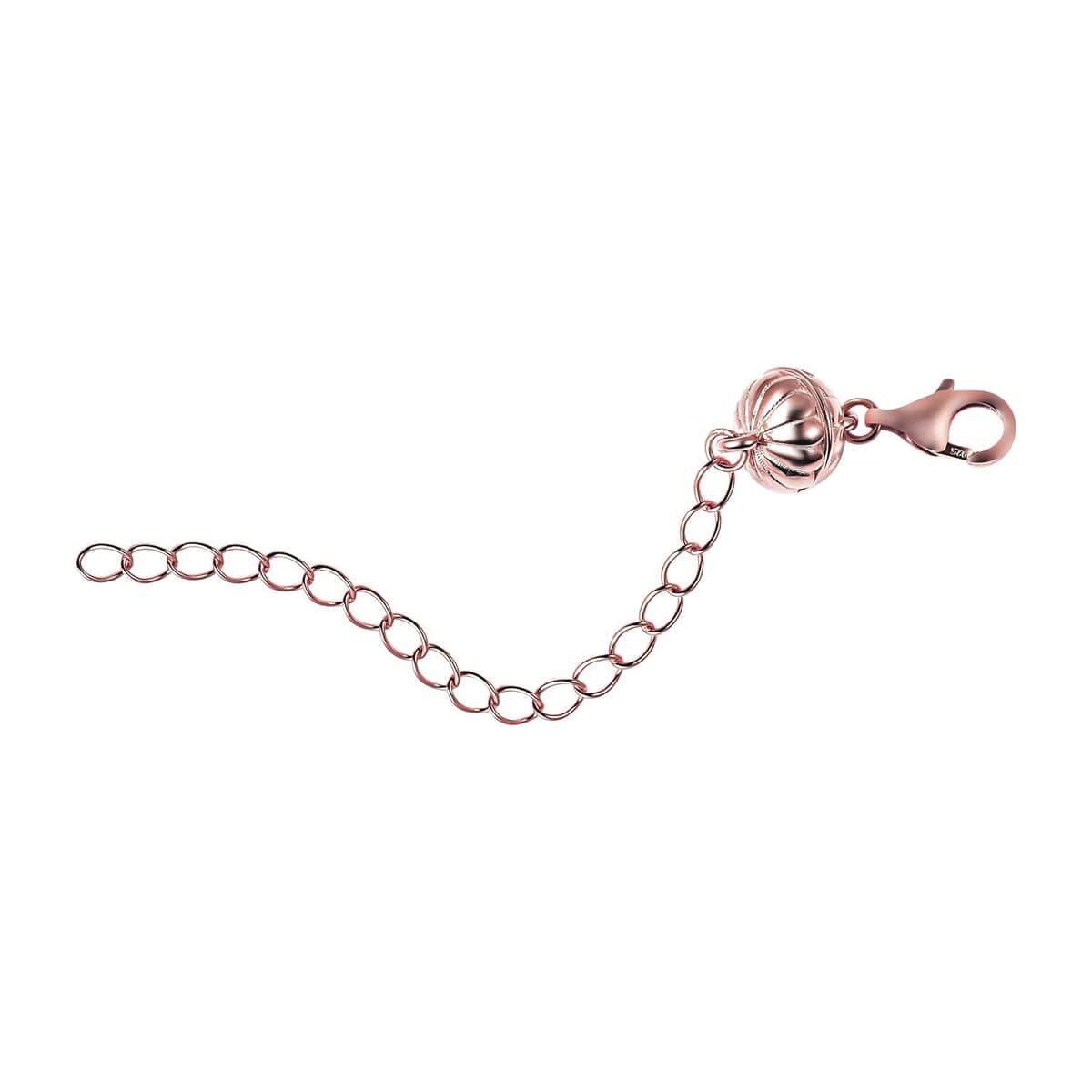 14K Rose Gold Over Sterling Silver Round Shape Magnetic Lock Extender 2 Inches 2.20 Grams image number 0