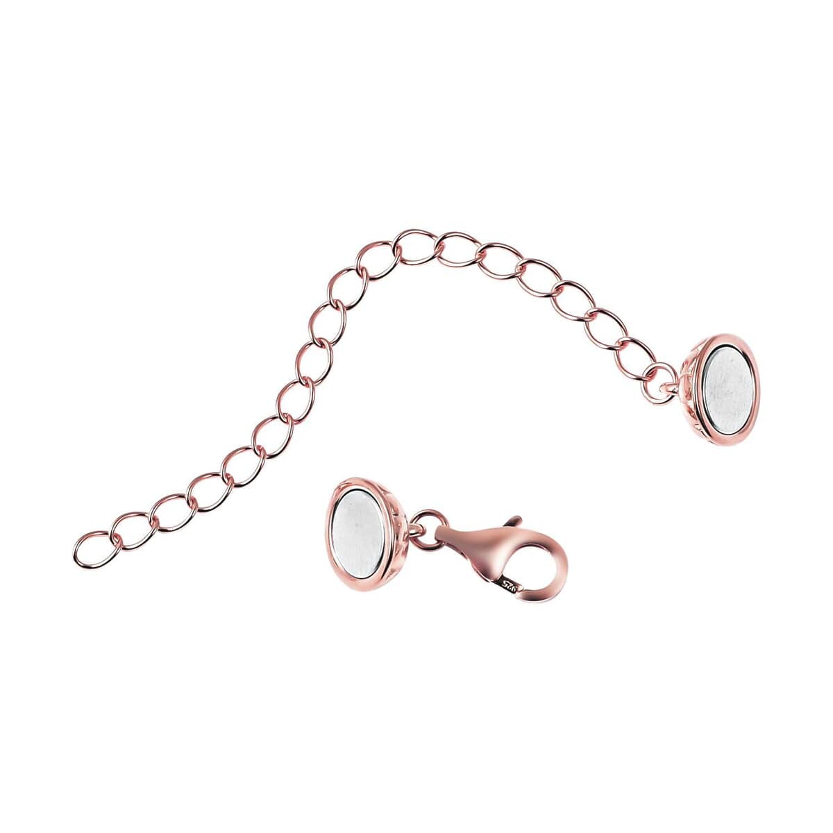 14K Rose Gold Over Sterling Silver Round Shape Magnetic Lock Extender 2 Inches 2.20 Grams image number 1