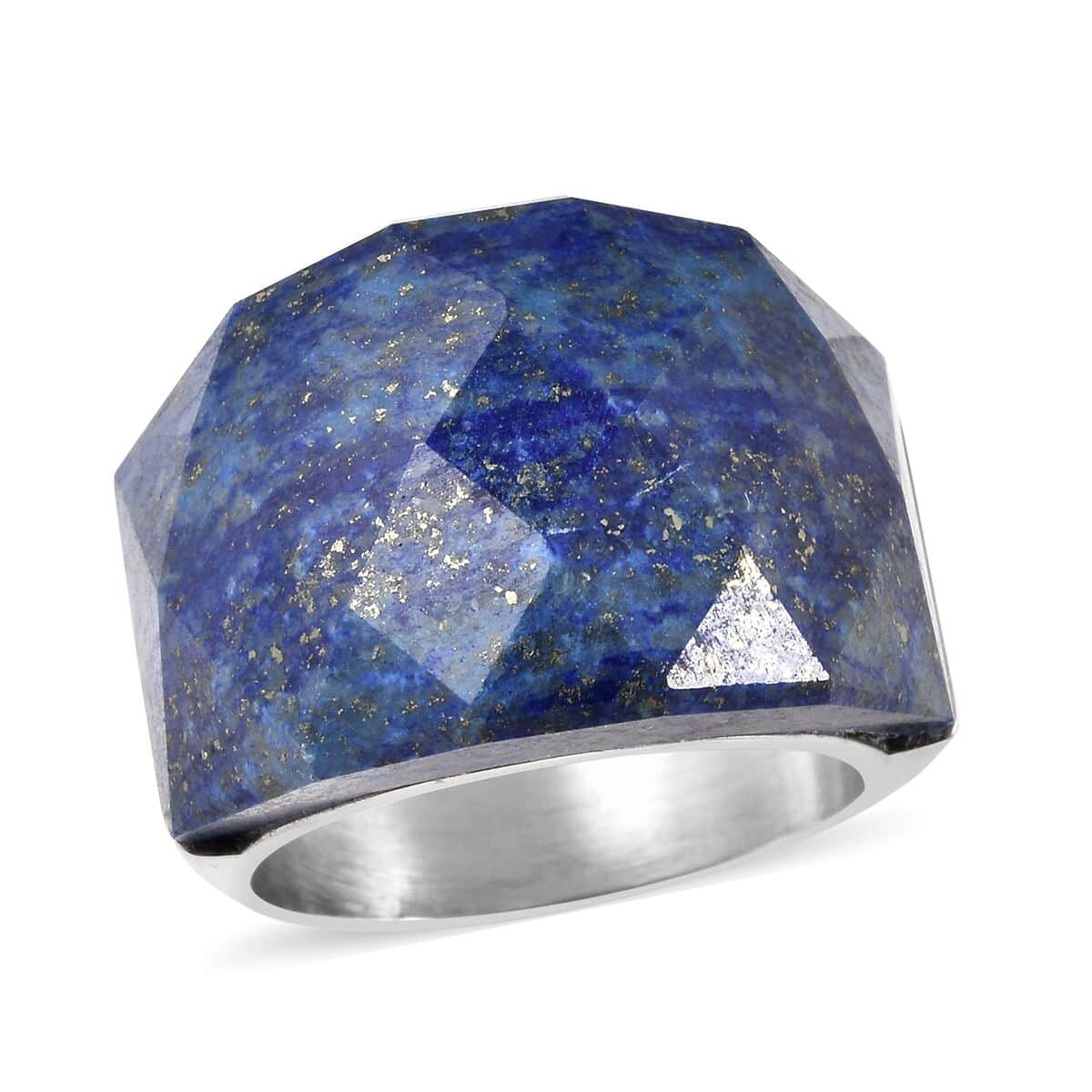 Lapis Lazuli Ring in Stainless Steel (Size 6.0) 37.15 ctw image number 0