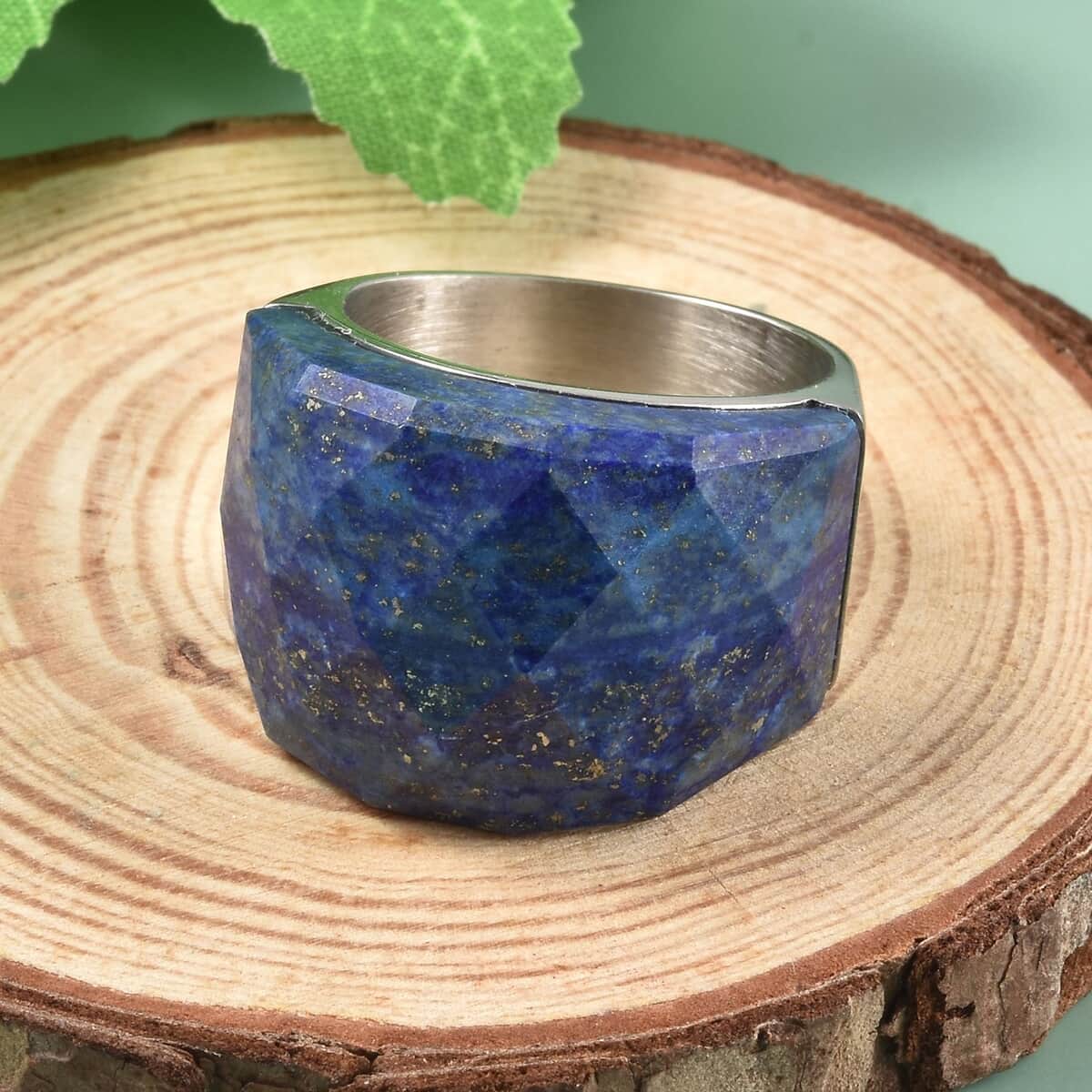 Lapis Lazuli Ring in Stainless Steel (Size 6.0) 37.15 ctw image number 1