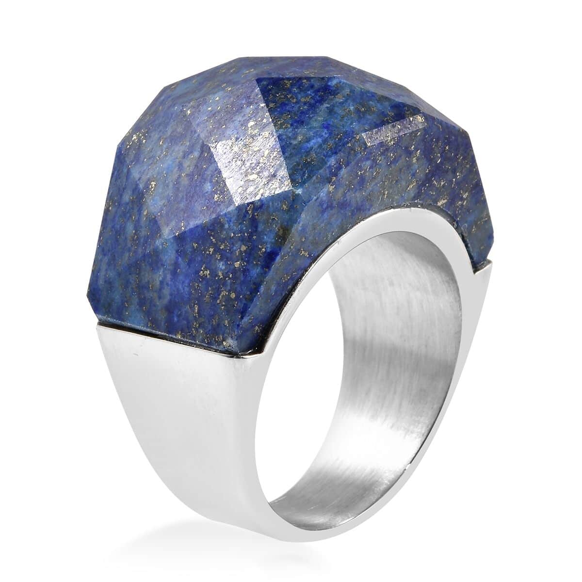 Lapis Lazuli Ring in Stainless Steel (Size 6.0) 37.15 ctw image number 3