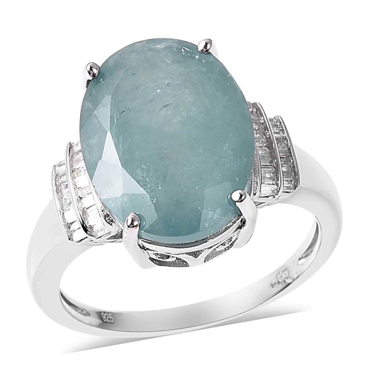 Grandidierite and Diamond Ring in Sterling Silver (Size 6.0) 9.90 ctw image number 0