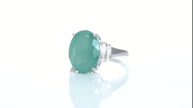 9.90 ctw Grandidierite and Diamond Ring in Sterling Silver
