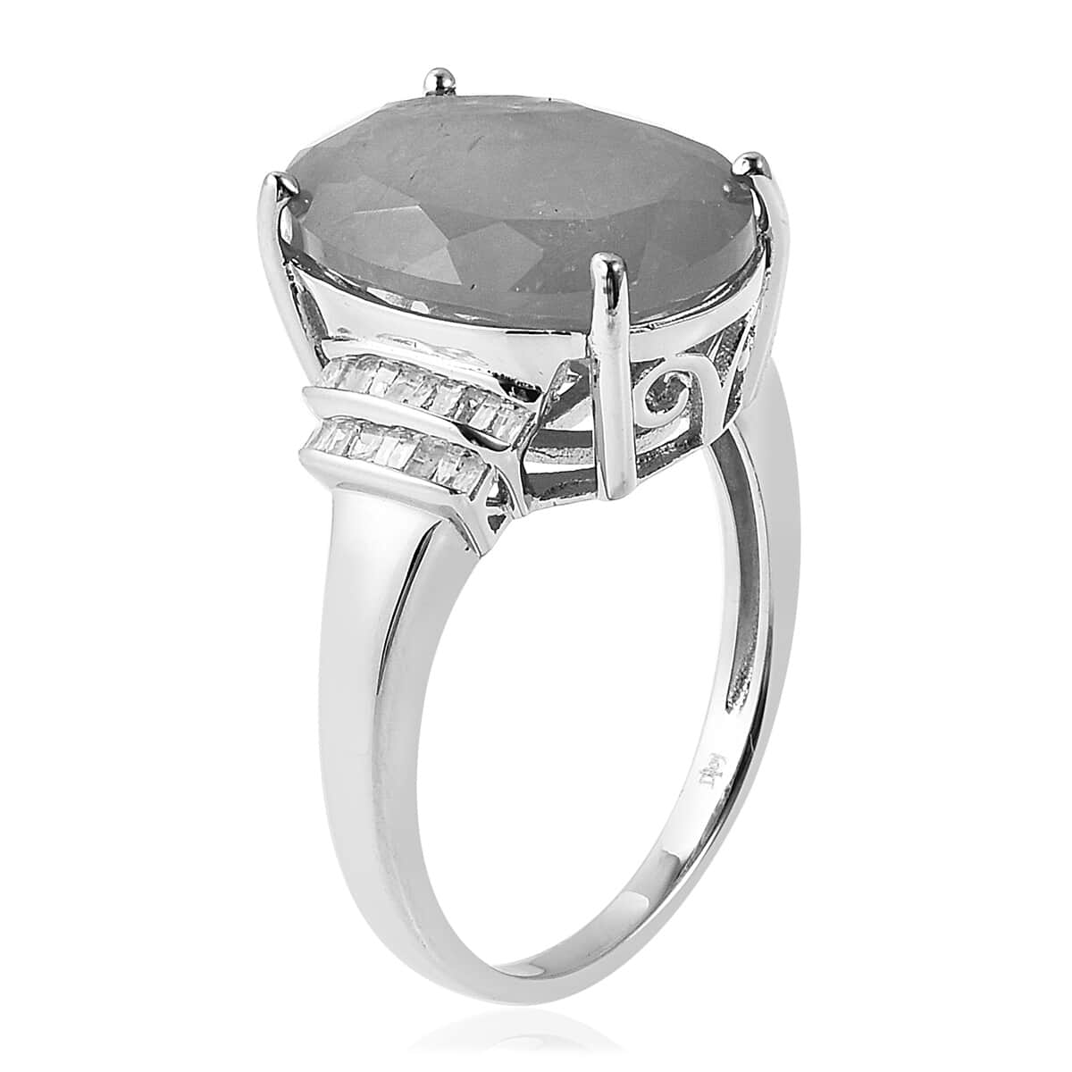 Grandidierite and Diamond Ring in Sterling Silver (Size 6.0) 9.90 ctw image number 2