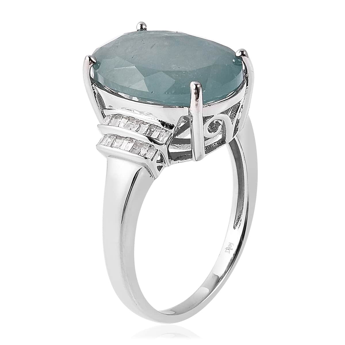 Grandidierite and Diamond Cocktail Ring in Sterling Silver (Size 9.0) 9.90 ctw image number 2