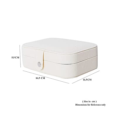 Cream Faux Leather Mini Travel Jewelry Organizer with Anti Scratch Interior, Jewelry Organizer Box, Travel Jewelry Storage Box