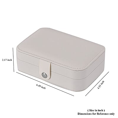 Cream Faux Leather Mini Travel Jewelry Organizer with Anti Scratch Interior, Jewelry Organizer Box, Travel Jewelry Storage Box