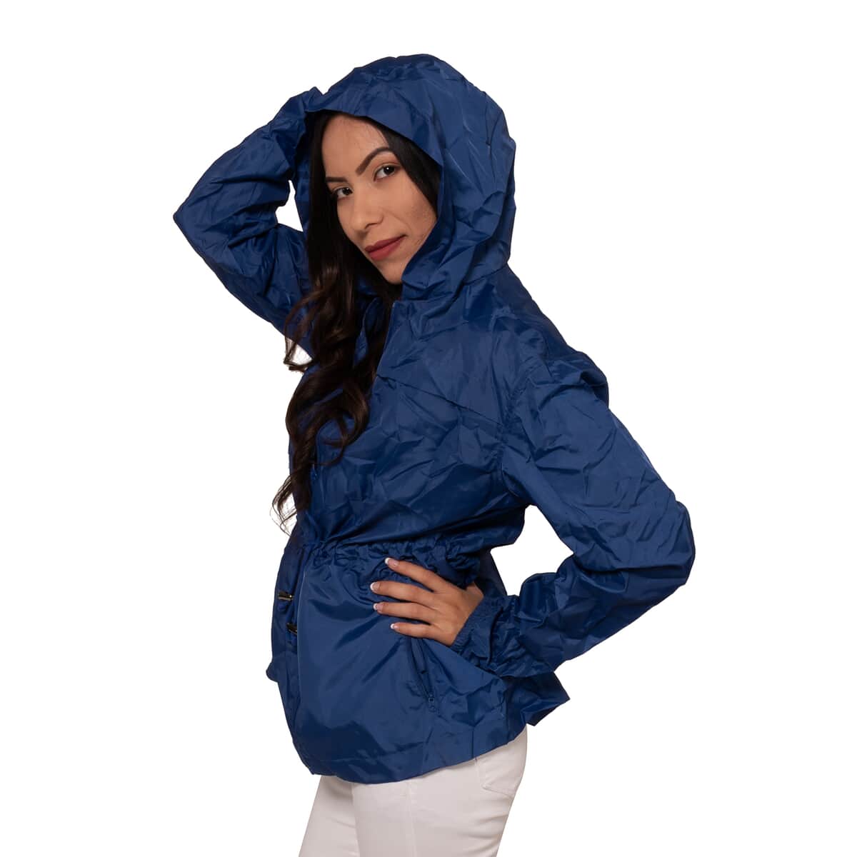 Navy Packable Weather Resistant Jacket (L, Polyester) image number 1