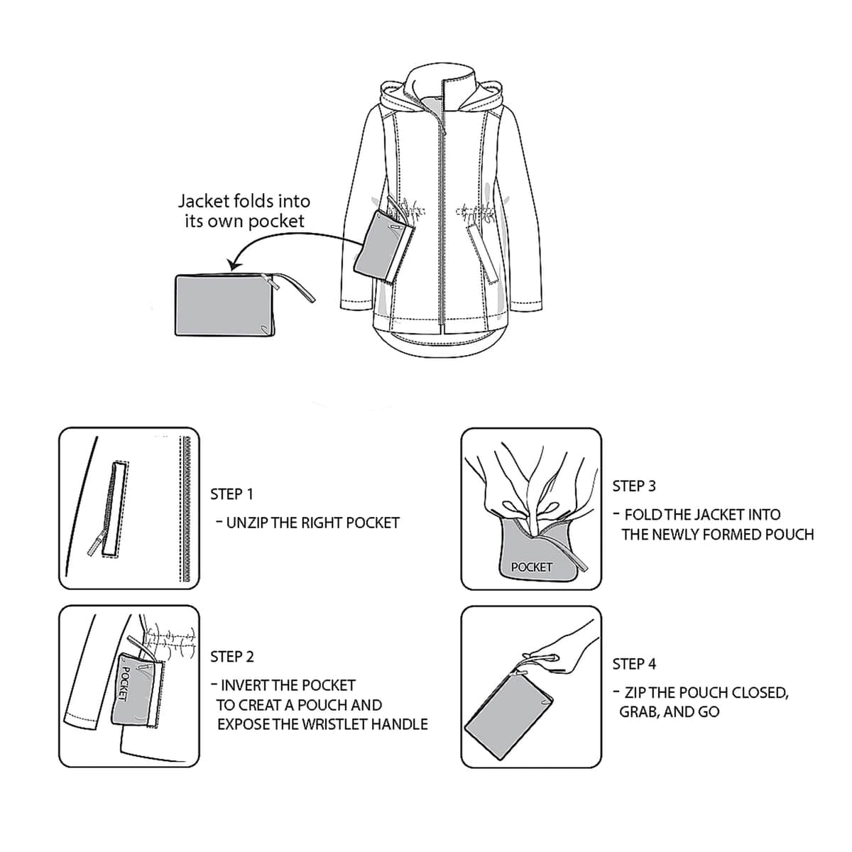 Navy Packable Weather Resistant Jacket (L, Polyester) image number 6
