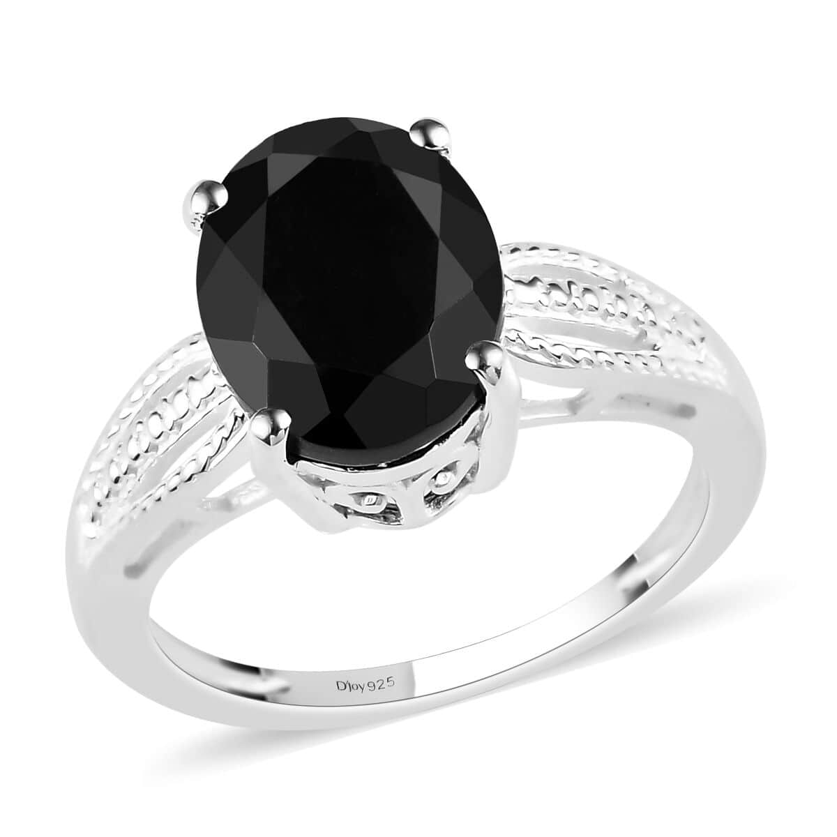 Australian Black Tourmaline Solitaire Ring in Sterling Silver 2.90 ctw image number 0
