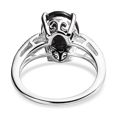 D'Joy Australian Black Tourmaline Solitaire Ring in Sterling Silver 2.65 ctw (Size 10.0)