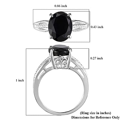 D'Joy Australian Black Tourmaline Solitaire Ring in Sterling Silver 2.65 ctw (Size 10.0)