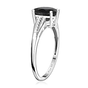 D'Joy Australian Black Tourmaline Solitaire Ring in Sterling Silver 2.65 ctw (Size 11.0)