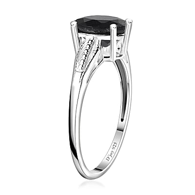 D'Joy Australian Black Tourmaline Solitaire Ring in Sterling Silver 2.65 ctw (Size 8.0)