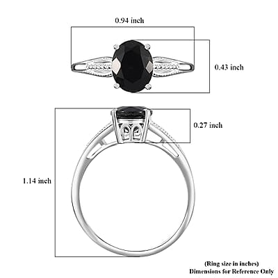 D'Joy Australian Black Tourmaline Solitaire Ring in Sterling Silver 2.65 ctw (Size 8.0)