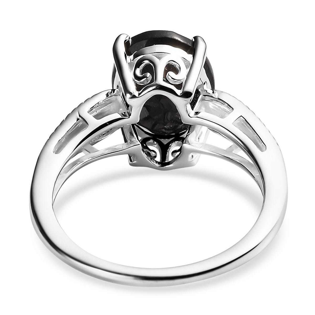 D'Joy Australian Black Tourmaline Ring in Sterling Silver, Black Solitaire Ring For Women, Wedding Jewelry Gifts (Size 8.0) 2.90 ctw image number 6