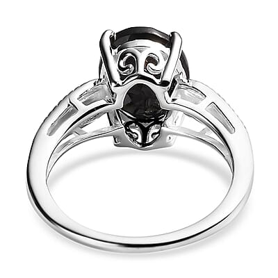 D'Joy Australian Black Tourmaline Solitaire Ring in Sterling Silver 2.65 ctw (Size 8.0)