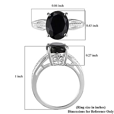 D'Joy Australian Black Tourmaline Solitaire Ring in Sterling Silver 2.65 ctw (Size 8.0)