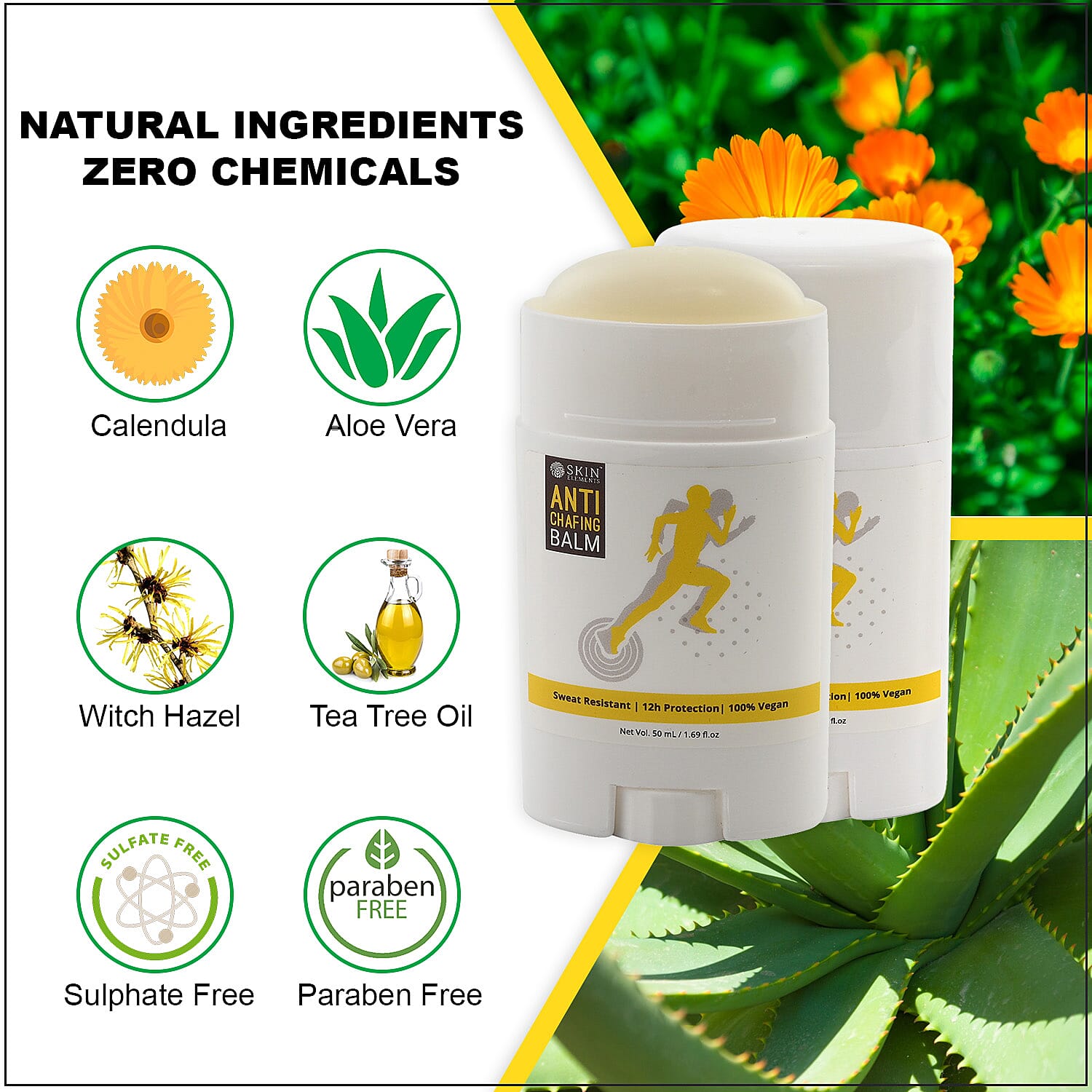 Skin Elements Anti-Chafing Face Balm-Avoid Irritation from Face Masks & PPE Gear