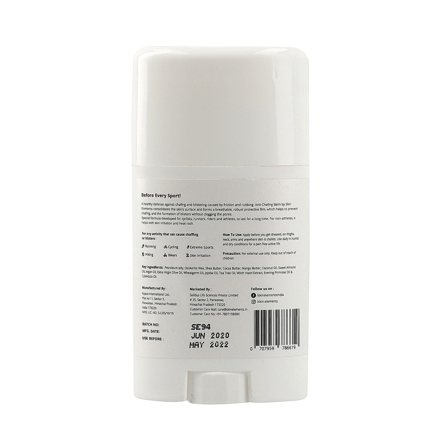 Skin Elements Anti-Chafing Face Balm-Avoid Irritation from Face Masks & PPE Gear