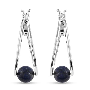 Lapis Lazuli 4.00 ctw Ball Earrings in Sterling Silver