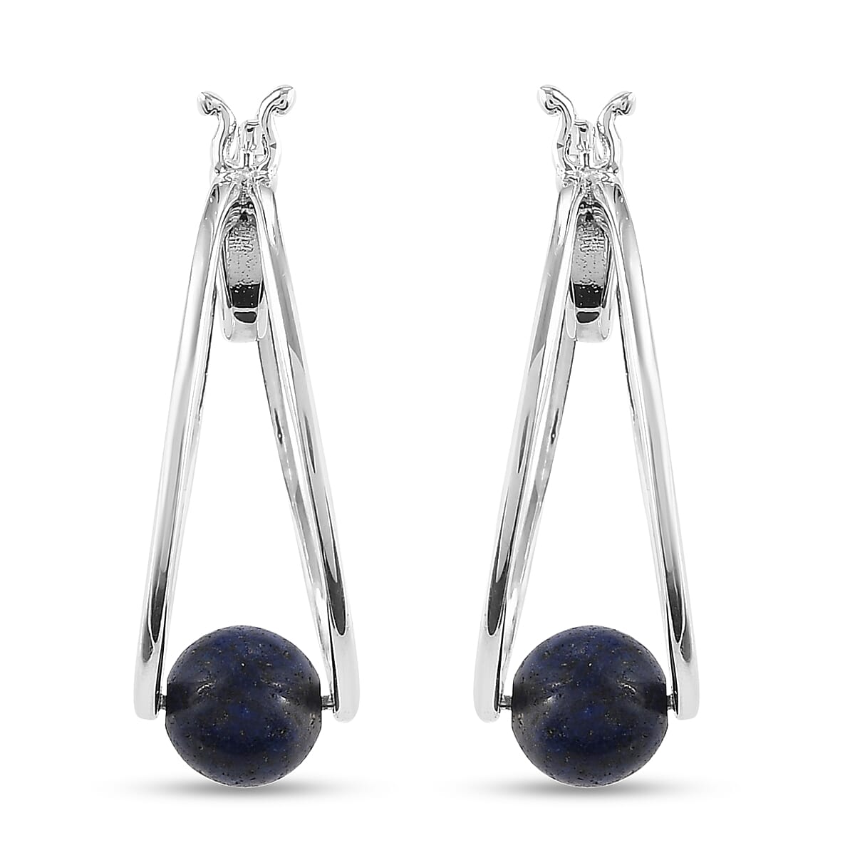 3.45 ctw Lapis Lazuli Earrings in Sterling Silver image number 0