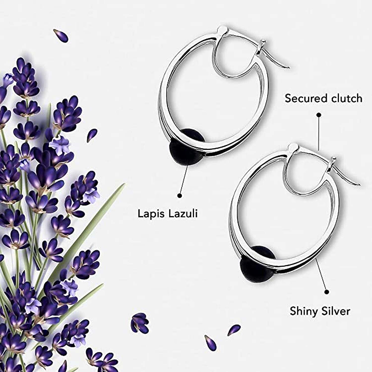 Lapis Lazuli 4.00 ctw Ball Earrings in Sterling Silver