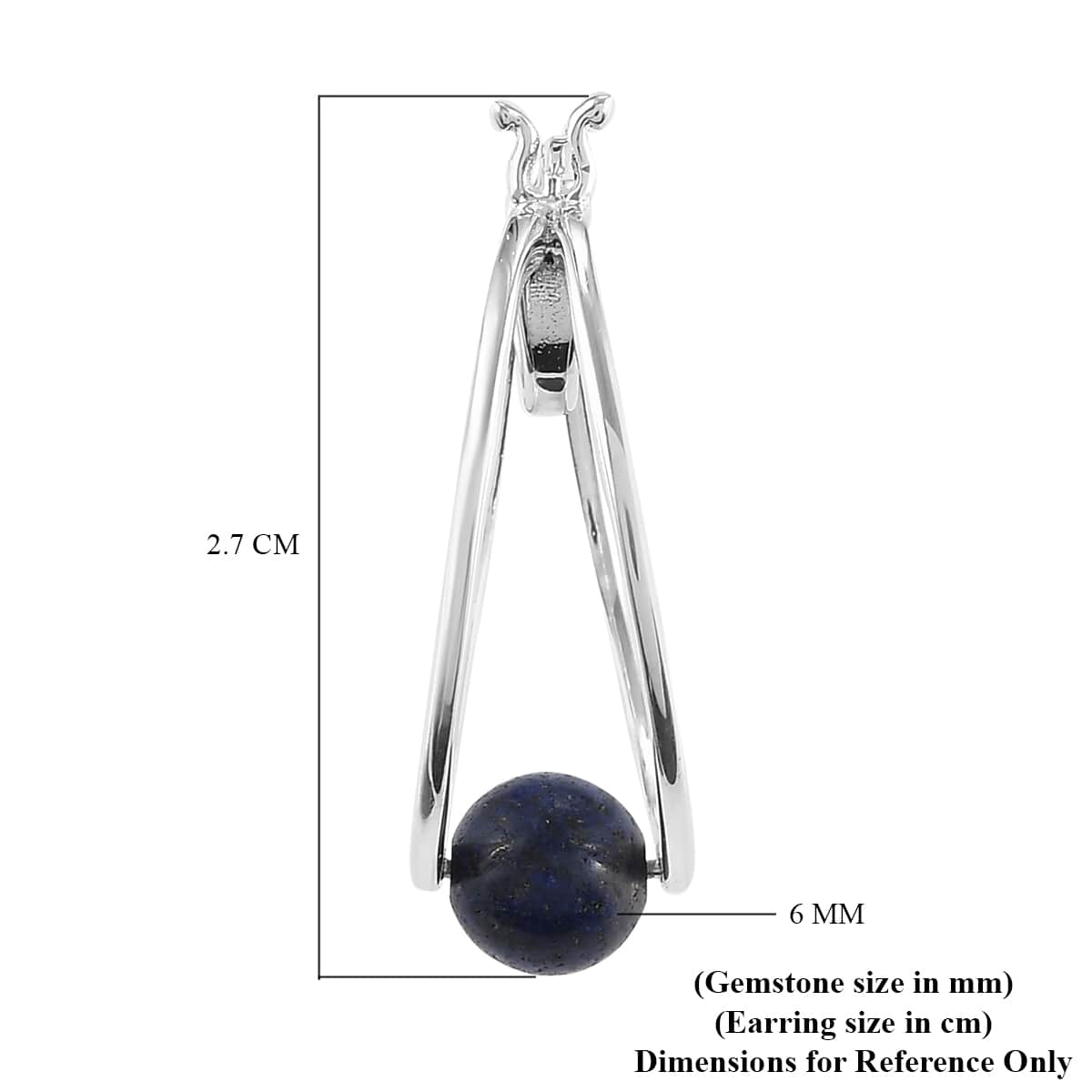 Lapis Lazuli Ball Earrings in Sterling Silver 4.00 ctw image number 6