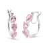 Simulated Pink Diamond Hoop Earrings in Sterling Silver image number 0