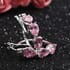 Simulated Pink Diamond Hoop Earrings in Sterling Silver image number 1