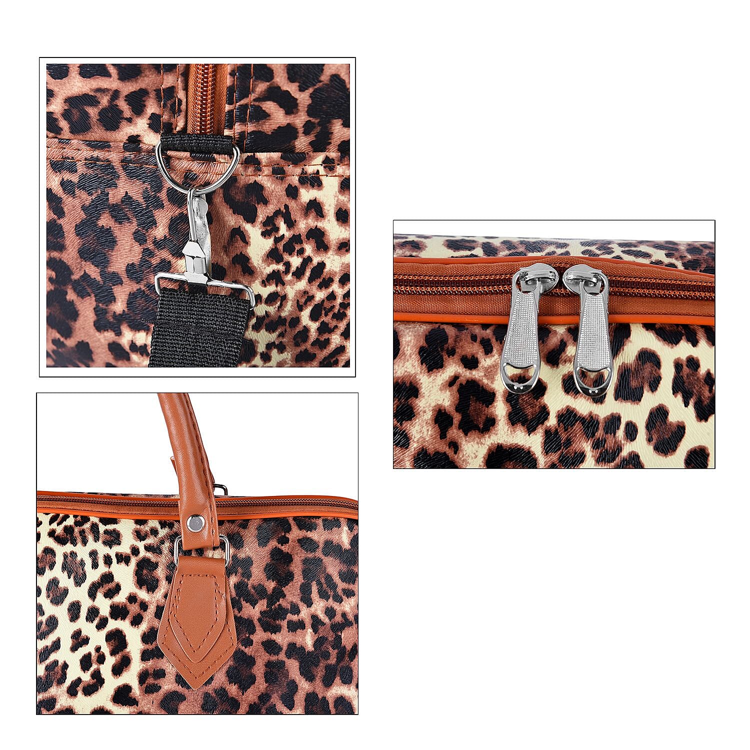 Buy Beige Leopard Pattern Tote Bag with 40 Shoulder Strap at ShopLC.