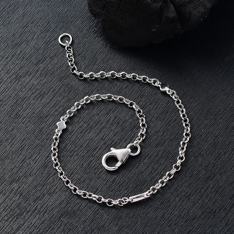 Platinum Over Sterling Silver Bracelet (7.50 In) (2.42 g)