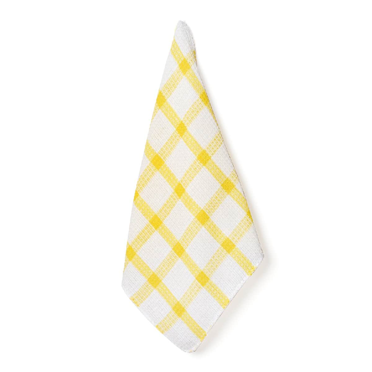 Set of 24 Yellow Cotton Kitchen Towels Dish Cloth Scrubbing Towels Clothes Cleaning Rags Kitchen Essentials image number 3