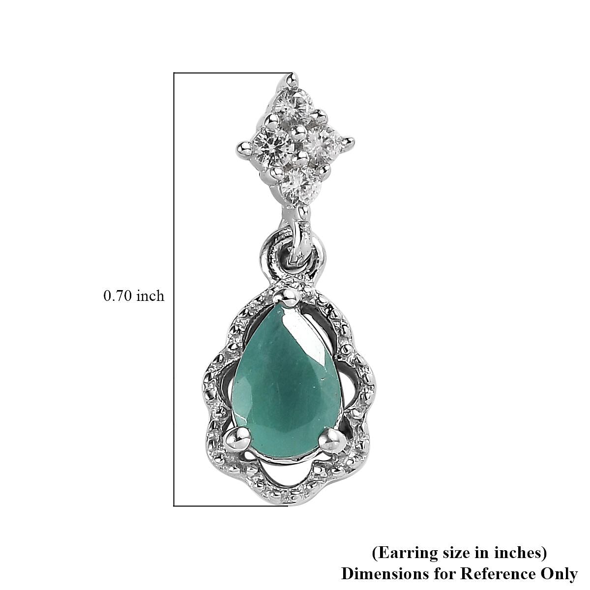 Premium Grandidierite and White Zircon Earrings in Platinum Over Sterling Silver 0.90 ctw image number 4