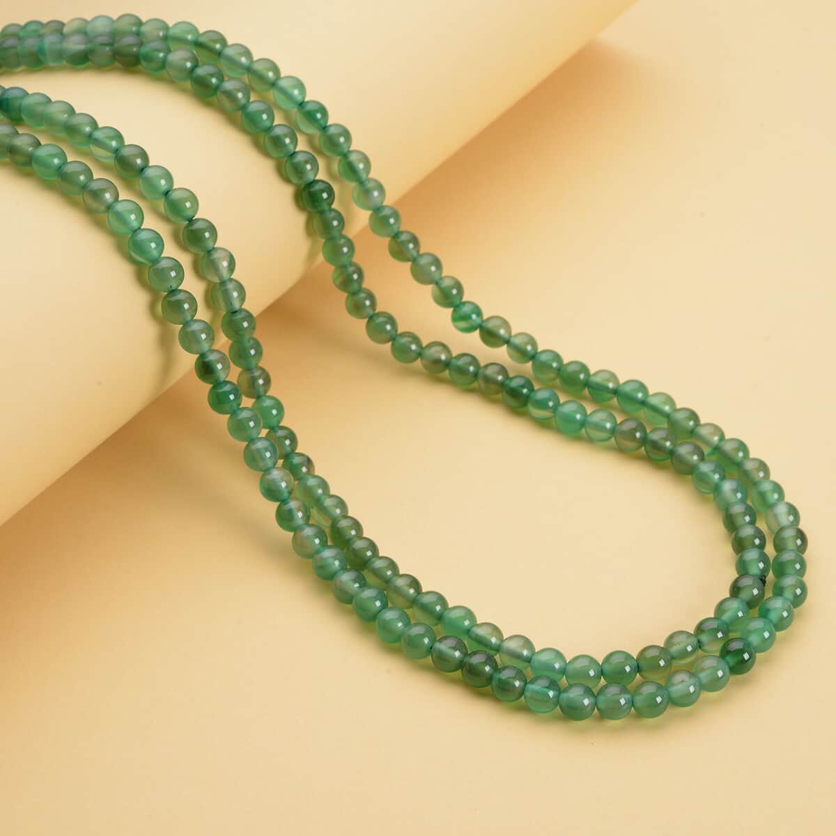 Enhanced Green Agate Beaded Endless Necklace 60 Inches 396.50 ctw image number 1