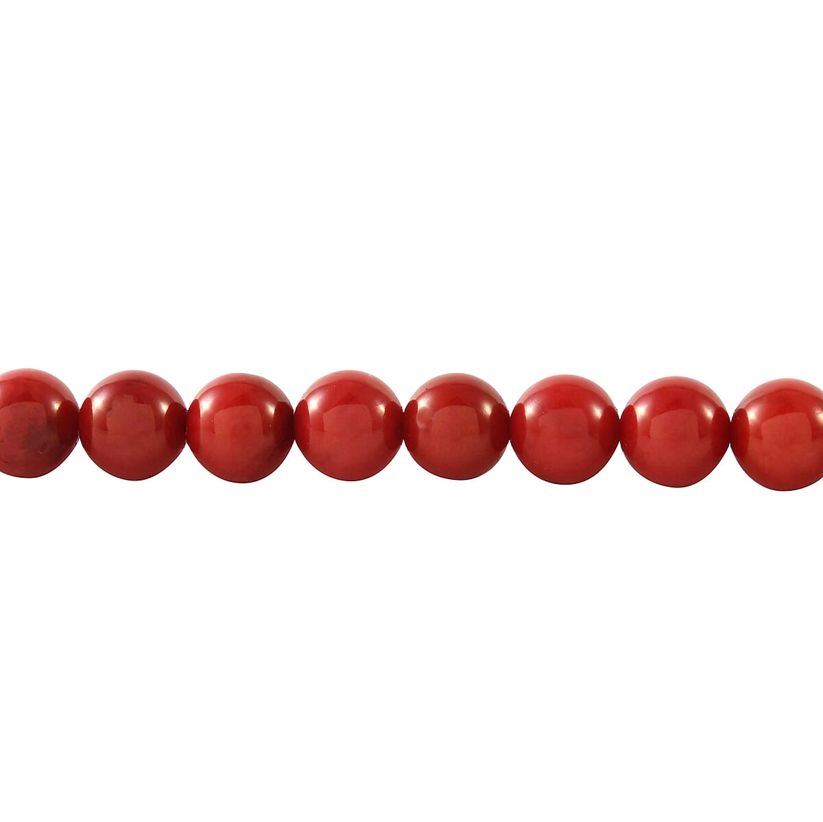 Enhanced Red Coral Beads Necklace 18 Inch in Sterling Silver image number 1