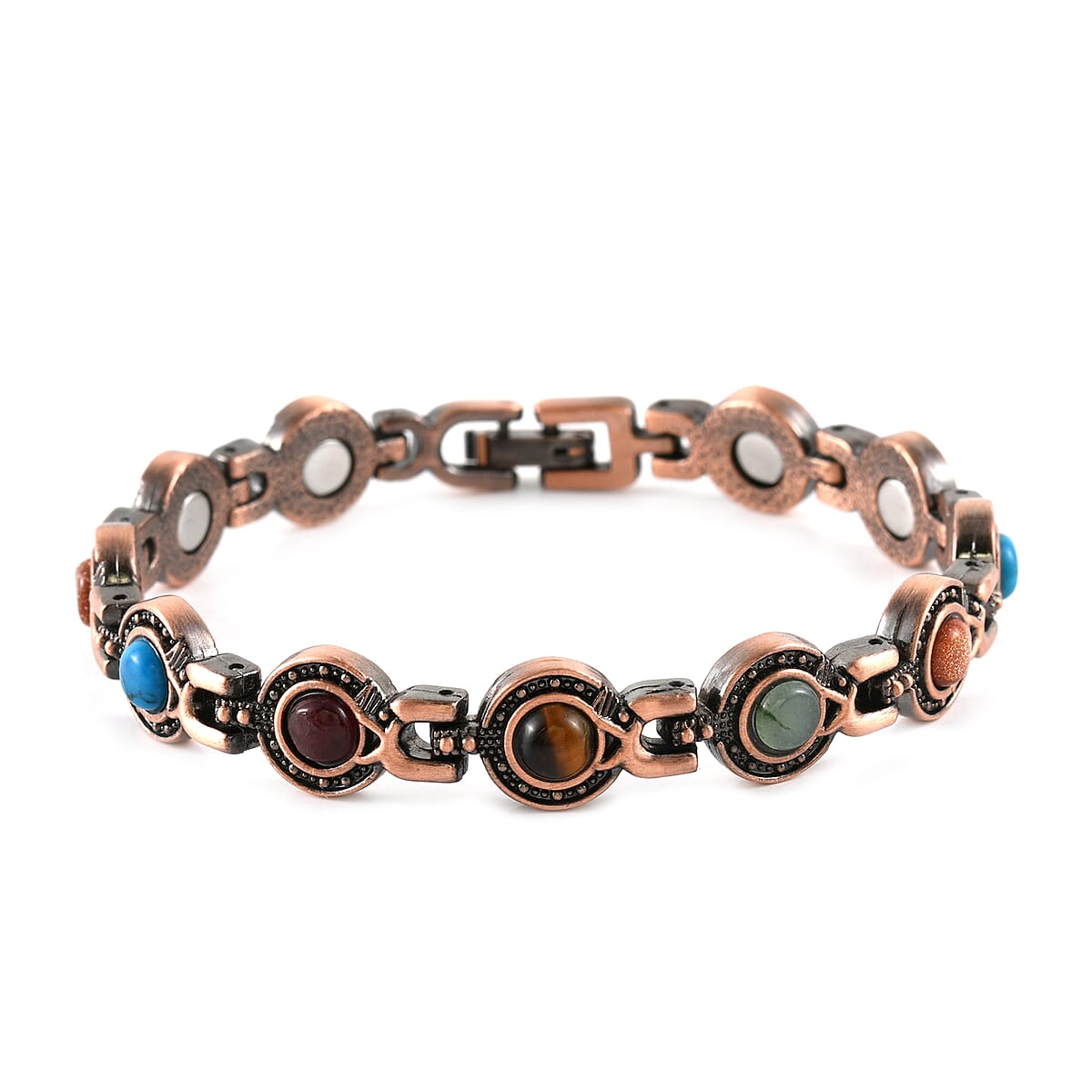 Magnetic by Design Multi Gemstone Bracelet in Rosetone (7.25 In) 5.00 ctw image number 0