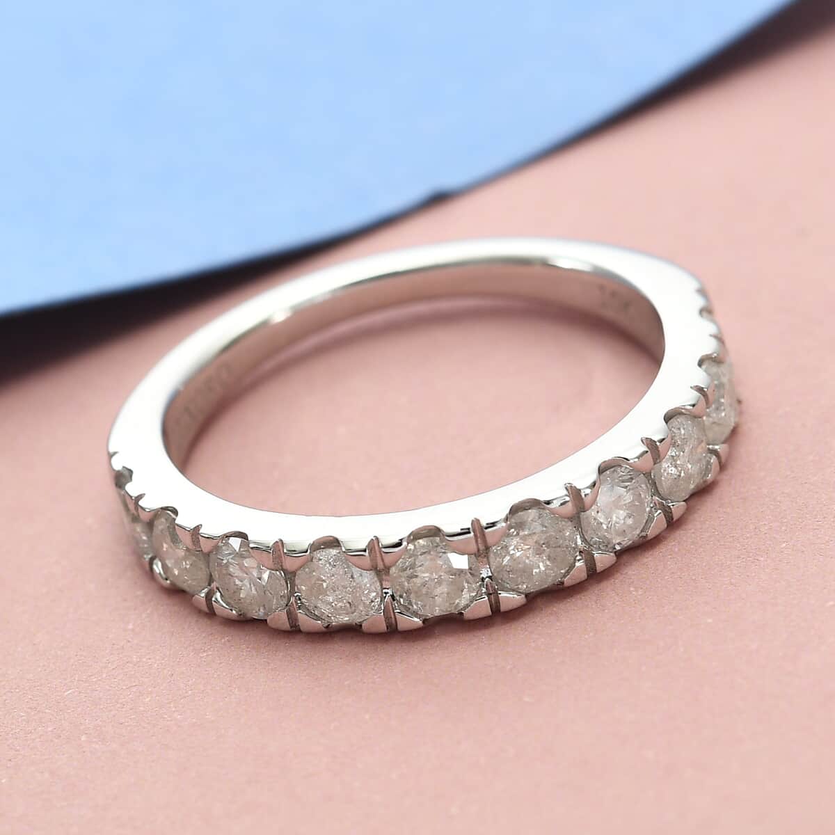 LUXORO 10K White Gold Diamond G-H I2 Band Ring (Size 6.0) 2.50 Grams 1.00 ctw image number 1