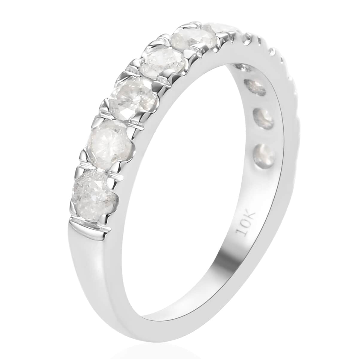 LUXORO 10K White Gold Diamond G-H I2 Band Ring (Size 6.0) 2.50 Grams 1.00 ctw image number 3