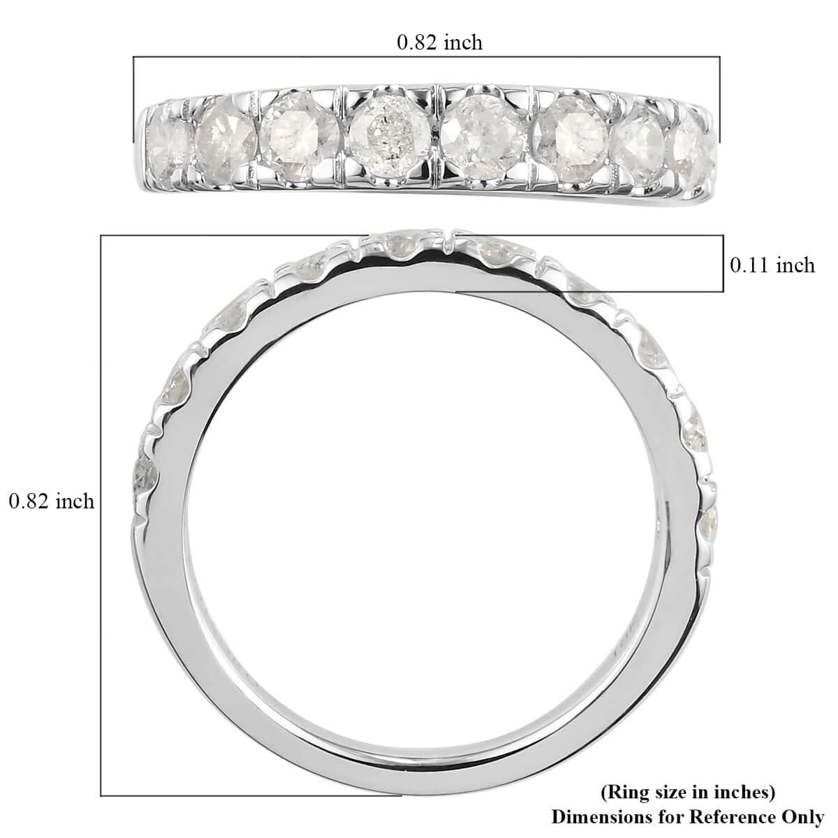 LUXORO 10K White Gold Diamond G-H I2 Band Ring (Size 6.0) 2.50 Grams 1.00 ctw image number 5