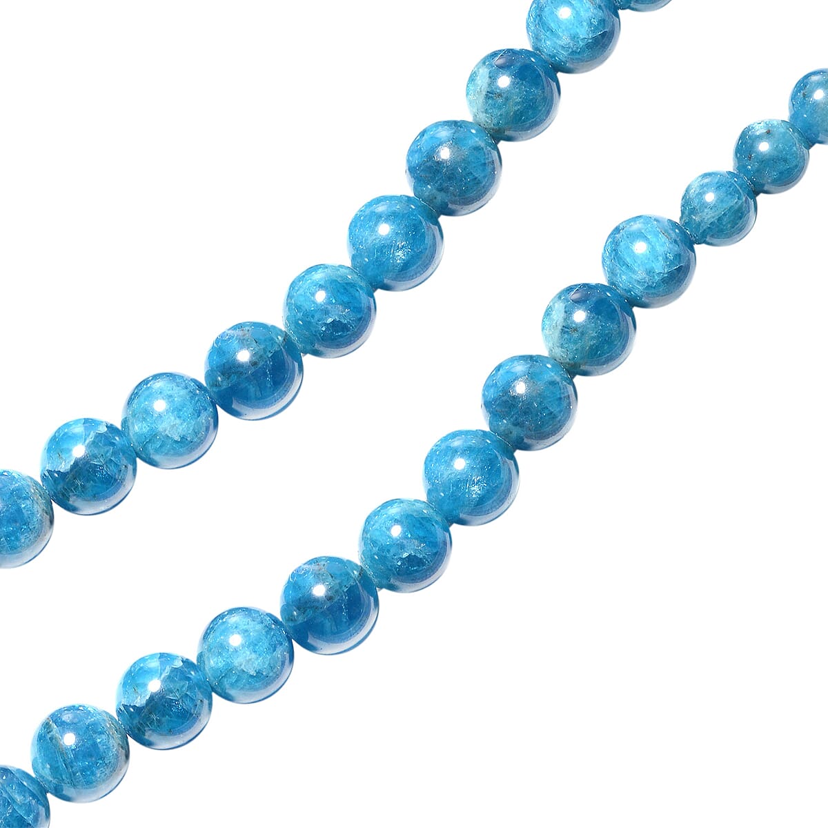293.00 ctw Malgache Neon Apatite Beads Necklace 18 Inches in Sterling Silver with Magnetic Lock image number 1