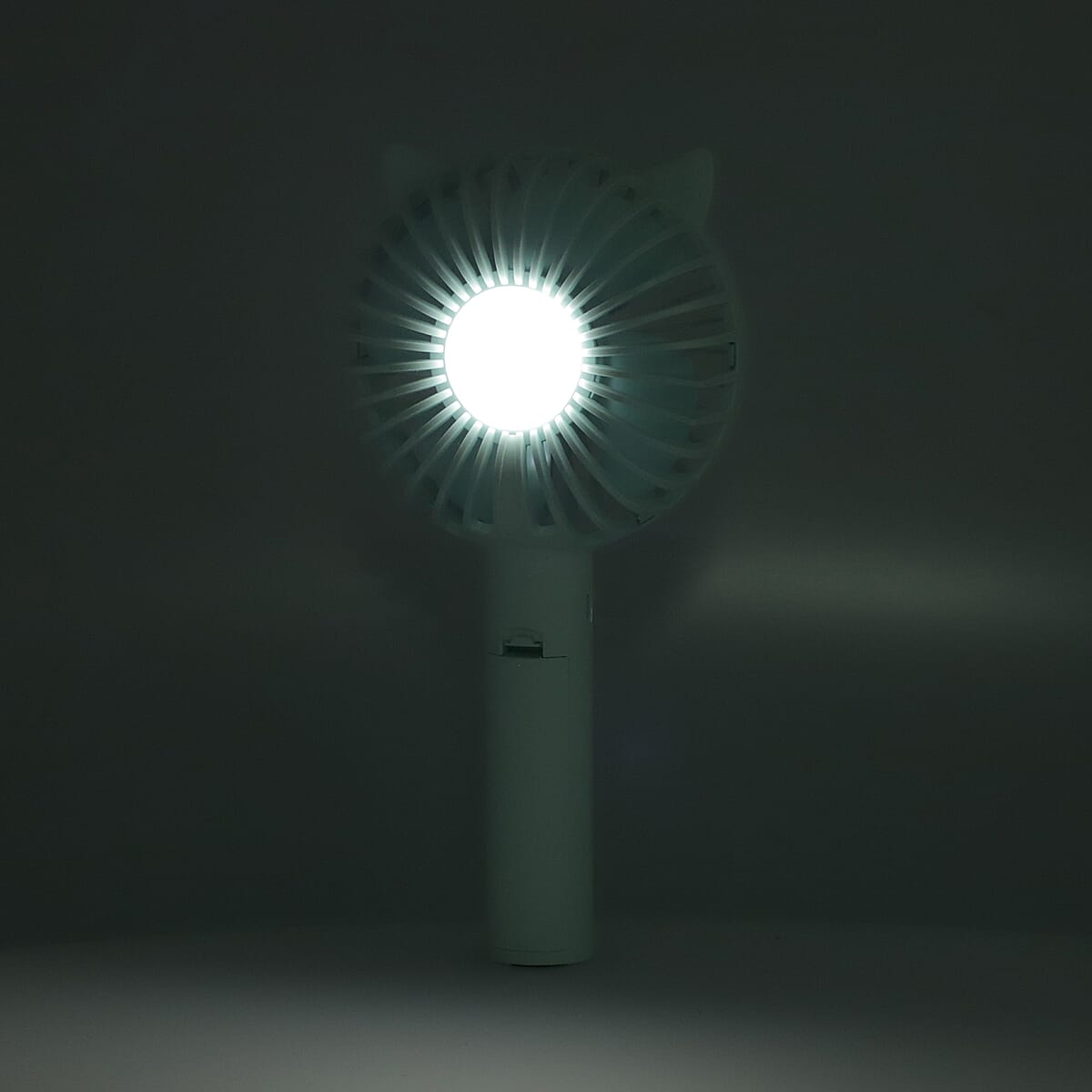 Rechargeable Handheld Fan with 3 Speed Control and LED Light - Light Blue | Portable Fan | Desk Fan | Mini Fan | Personal Fan image number 6