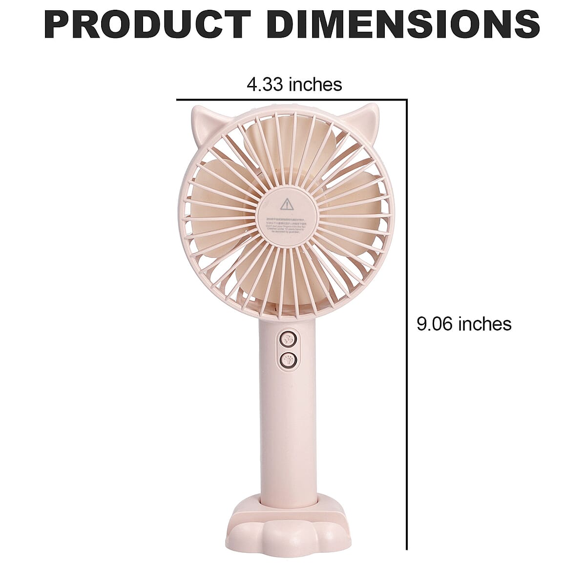 Rechargeable Handheld Fan with 3 Speed Control and LED Light - Pink | Portable Fan | Desk Fan | Mini Fan | Personal Fan image number 3